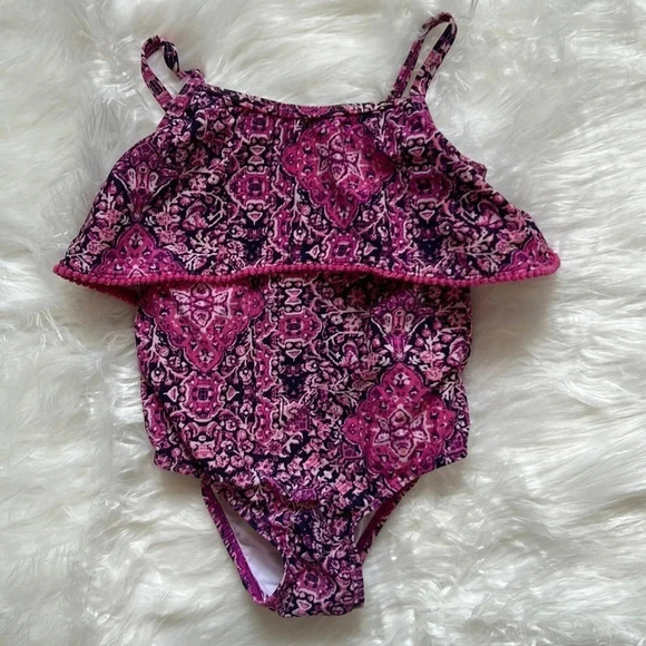 Jessica Simpson pink one piece bathing suit size 18 months - Picture 1 of 4